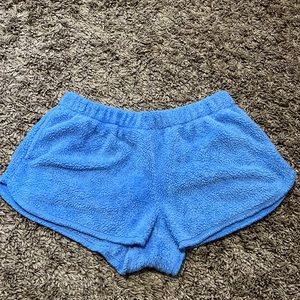 Aerie fuzzy sleep shorts